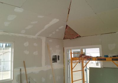 new ceiling insulation and drywall