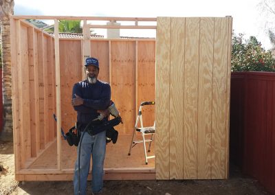 shed frame with handyman